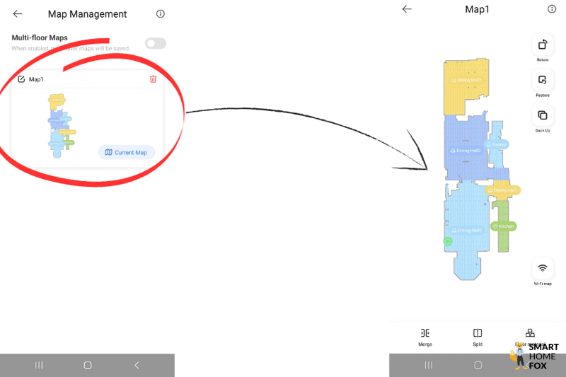 Функция быстрого картирования Dreame L20 Ultra.